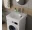 Комплект Bauedge BAU 4 в 1: раковина над стиральной машиной BAU Nimb 60х60, литьевой мрамор, кронштейны, сифон и смеситель Dream, нержавеющая сталь XMY0033 2