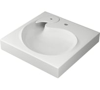 Комплект Bauedge BAU 4 в 1: раковина над стиральной машиной BAU Omega 60х60, литьевой мрамор, кронштейны, сифон и смеситель Hotel Black, черный XMY0090
