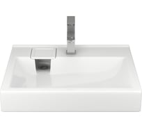 Комплект Bauedge BAU 4 в 1: раковина над стиральной машиной BAU Soul 60х50, литьевой мрамор, кронштейны, выпуск и смеситель Hotel Still, нержавеющая сталь XMY0120