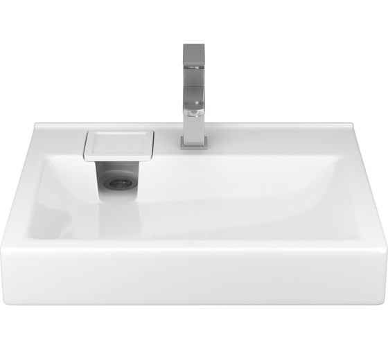 Комплект Bauedge BAU 4 в 1: раковина над стиральной машиной BAU Soul 60х50, литьевой мрамор, кронштейны, выпуск и смеситель Hotel Still, нержавеющая сталь XMY0120 1