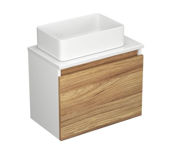 Комплект Bauedge для ванной, 3 предмета (Тумба Bau Dream Blackwood 50, раковина BAU Mini 38x24, смеситель для раковины высокий Hotel Still, нержавеющая сталь) BD1537