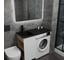 Комплект Bauedge BAU 4 в 1: раковина над стиральной машиной BAU Stil 100, кварцевая, в комплекте с кронштейнами, донной крышкой и переливом, левая, цвет черный XMY0106 2