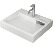 Комплект Bauedge BAU 4 в 1: раковина над стиральной машиной BAU Stil 60х50 литьевой мрамор, кронштейны, сифон и смеситель Dream, нержавеющая сталь XMY0029