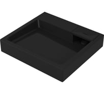 Комплект Bauedge BAU 4 в 1: раковина над стиральной машиной BAU Stil 60х55,цвет антрацит кронштейны, сифон и смеситель Hotel Black, черный XMY0112