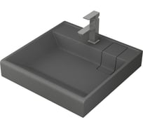 Комплект Bauedge BAU 4 в 1: раковина над стиральной машиной BAU Stil кварцевая, серый металлик, кронштейны, выпуск и смеситель Hotel Still, нержавеющая сталь XMY0079