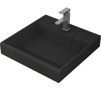 Комплект Bauedge BAU 4 в 1: раковина над стиральной машиной BAU Stil кварцевая, черный металлик, кронштейны, выпуск и смеситель Hotel Still, нержавеющая сталь XMY0078