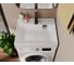 Комплект Bauedge BAU 4 в 1: раковина над стиральной машиной Cerama 60х50, литьевой мрамор, кронштейны, выпуск и смеситель Hotel Black, черный XMY0128 5
