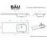 Комплект Bauedge BAU 4 в 1: раковина над стиральной машиной BAU Bloom 1200х50 правая, литьевой мрамор, кронштейны, сифон и смеситель Dream Black, черный XMY0016 5