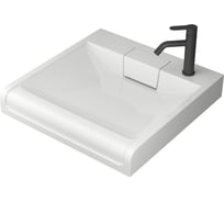 Комплект Bauedge BAU 4 в 1: раковина над стиральной машиной BAU Cerama 60х60 литьевой мрамор, кронштейны, сифон и смеситель Dream Black, черный XMY0012