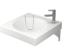 Комплект Bauedge BAU 4 в 1: раковина над стиральной машиной BAU Element 60х60, литьевой мрамор, кронштейны, выпуск и смеситель Hotel Still, нержавеющая сталь XMY0122