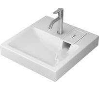 Комплект Bauedge BAU 4 в 1: раковина над стиральной машиной BAU Hotel 50х55 литьевой мрамор, кронштейны, сифон и смеситель Dream, нержавеющая сталь XMY0026