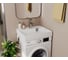 Комплект Bauedge BAU 4 в 1: раковина над стиральной машиной BAU Cerama 60х60, литьевой мрамор, кронштейны, выпуск и смеситель Hotel Still, нержавеющая сталь XMY0124 4