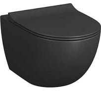 Безободковый подвесной унитаз VITRA Sento, матовый черный 7748B083-0101