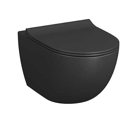 Безободковый подвесной унитаз VITRA Sento, матовый черный 7748B083-0101