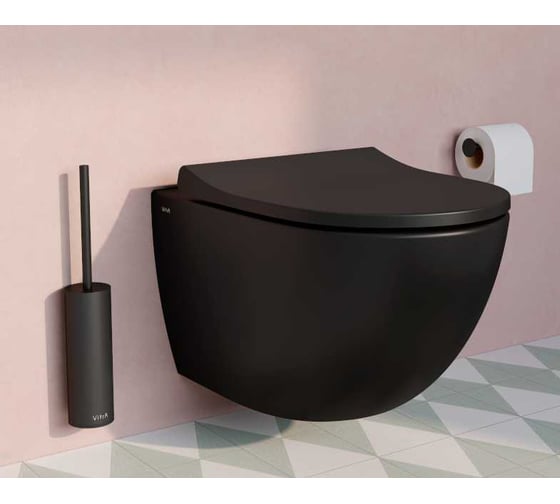 Безободковый подвесной унитаз VITRA Sento, матовый черный 7748B083-0101