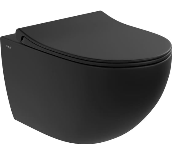 Безободковый подвесной унитаз VITRA Sento, матовый черный 7748B083-0101