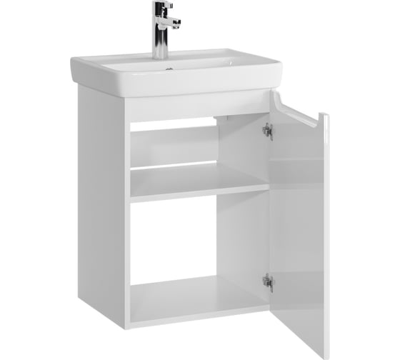Комплект Sanstar Тумба Bianco 50 подвесная, мебельный умывальник Мини 50 167.1-1.5.1.К