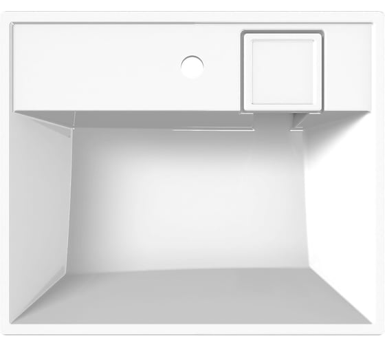 Раковина над стиральной машиной Bauedge BAU Cerama 60x60, литьевой мрамор в комплекте с кронштейнами и выпуском, белая UF0005