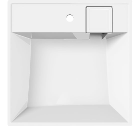 Раковина над стиральной машиной Bauedge BAU Cerama 60x50, литьевой мрамор в комплекте с кронштейнами и выпуском, белая UF0004