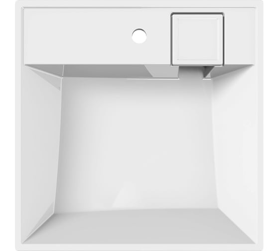 Раковина над стиральной машиной Bauedge BAU Cerama 60x50, литьевой мрамор в комплекте с кронштейнами и выпуском, белая UF0004