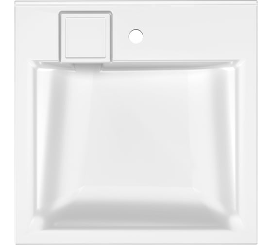 Раковина над стиральной машиной Bauedge BAU Soul 60x60, литьевой мрамор в комплекте с кронштейнами и выпуском, белая UF0002