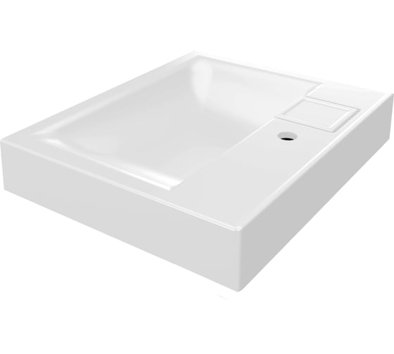 Раковина над стиральной машиной Bauedge BAU Soul 60x50, литьевой мрамор в комплекте с кронштейнами и выпуском, белая UF0001