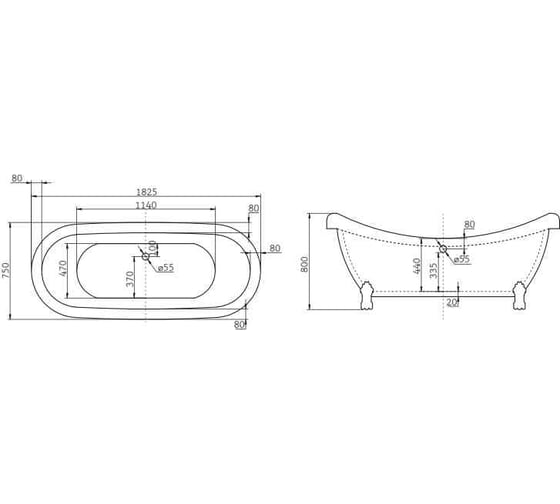 Акриловая ванна BelBagno BB05