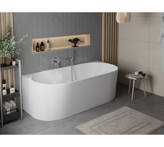 Акриловая ванна BelBagno пристенная, белая матовая BB412-1700-800-MATT