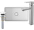 Раковина накладная Bauedge BAU Mini прямоугольный, 38x24 белый + смеситель для раковины высокий Hotel Still, выпуск клик клак BH1074 1