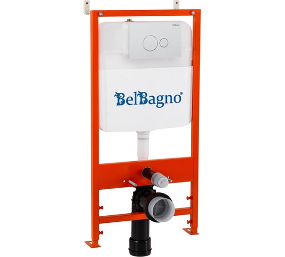 Комплект 2 в 1 BelBagno система инсталляции для унитазов BB026 с кнопкой смыва BB082BL BB026/BB082BL
