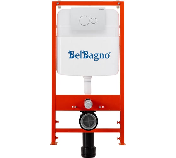 Комплект 2 в 1 BelBagno система инсталляции для унитазов BB026 с кнопкой смыва BB082BL BB026/BB082BL