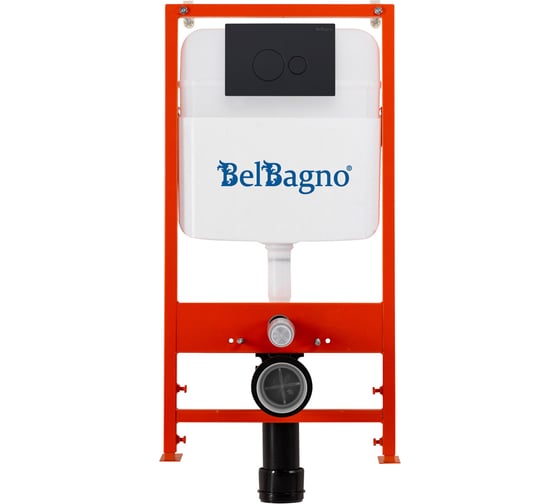 Комплект 2 в 1 BelBagno система инсталляции для унитазов BB026 с кнопкой смыва BB084NERO BB026/BB084NERO