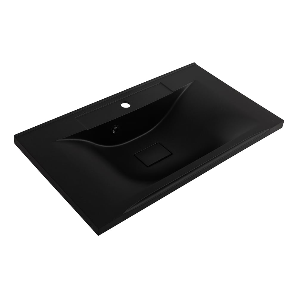 Раковина из искусственного камня BelBagno чёрная, 800x450 BB800/450-LV ...