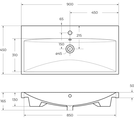 Раковина керамическая BelBagno 900x450 BB-0323-90-LVB