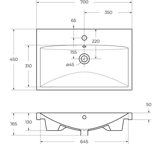 Раковина керамическая BelBagno 700x450 BB-0321-70-LVB