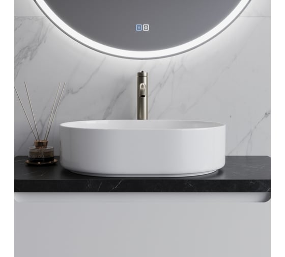 Раковина керамическая BelBagno накладная, овальная, 500x370x135 BB1483