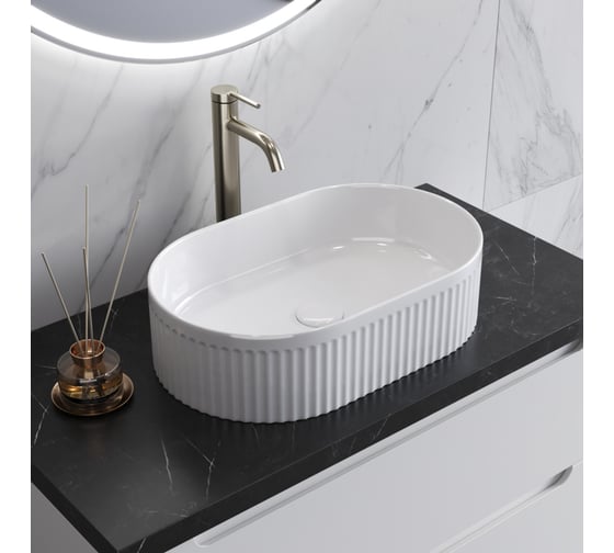 Раковина керамическая BelBagno накладная, овальная BB1497