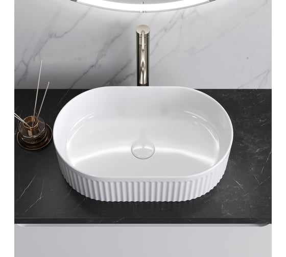 Раковина керамическая BelBagno накладная, овальная BB1497