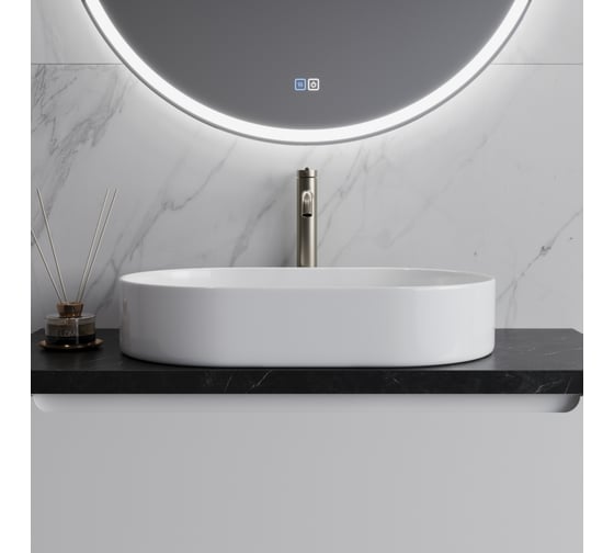 Раковина керамическая BelBagno накладная, овальная, 610x385x120 BB1479