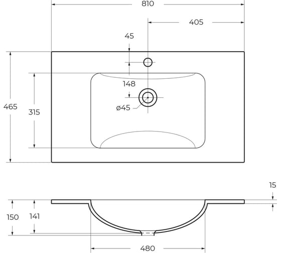 Стеклянная раковина BelBagno белая матовая, 810x465 BB810/465-LV-VTR-BO