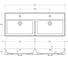 Раковина керамическая Cezares двойная 1200x465, CZR-MIL-120-2-LVB 3