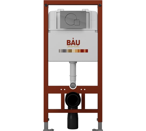 Инсталляция Bauedge BAU PRO для подвесного унитаза, клавиша смыва Omega, хром Q111300-01.02.10 1