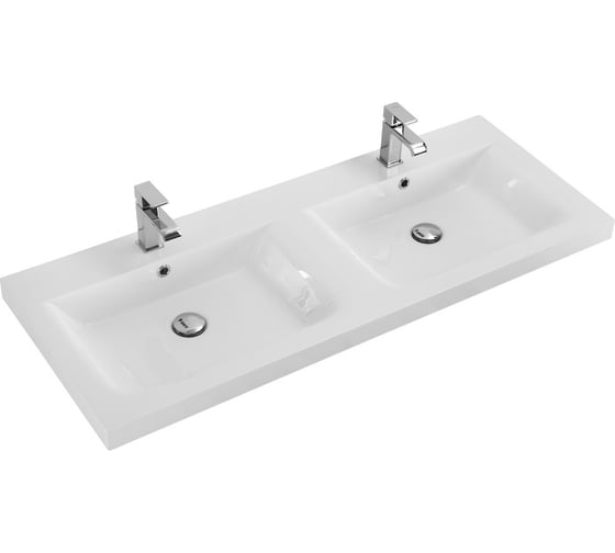Раковина из искусственного мрамора Cezares с двумя чашами, 1200x480x155, CZR-1200/480-2-LV-MR-ECO