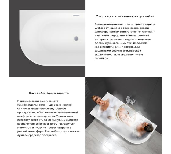 Угловая акриловая ванна Wellsee Excellence Pro 150х73 см, левый разворот, в наборе 4 в 1 28760603R