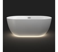 Отдельностоящая акриловая ванна Wellsee Chic Riviera 149x78 см, с подсветкой, в наборе 4 в 1 23680403R