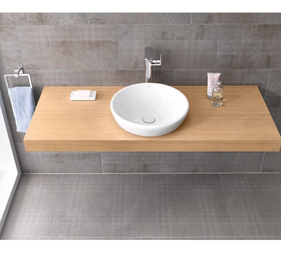 Раковина-чаша Vitra Metropole, круглая 45 см, c переливом, белая 5940B003-0012