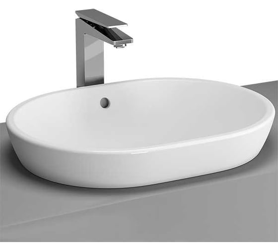 Раковина-чаша Vitra Metropole, овальная, 60 см, c переливом, белая 5942B003-0012