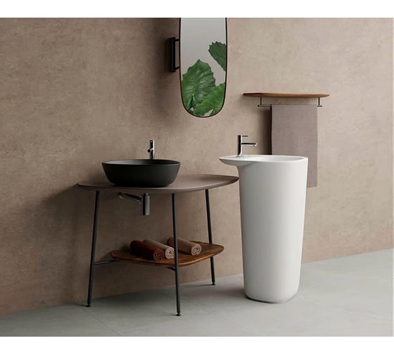 Раковина-чаша Vitra Plural низкая, треугольная 47 cм, матовая черная 7812B483-0016