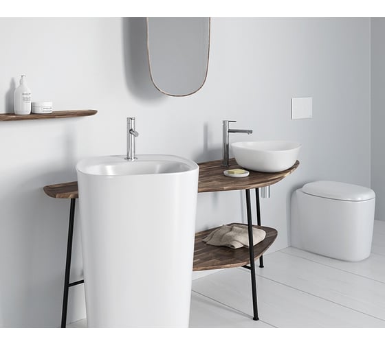 Раковина-чаша Vitra Plural низкая, треугольная 47 cм, матовая белая 7812B401-0016