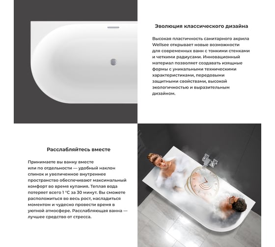 Угловая акриловая ванна Wellsee Collaro Mini 140х70 см, левый разворот, в наборе 4 в 1 28870301R